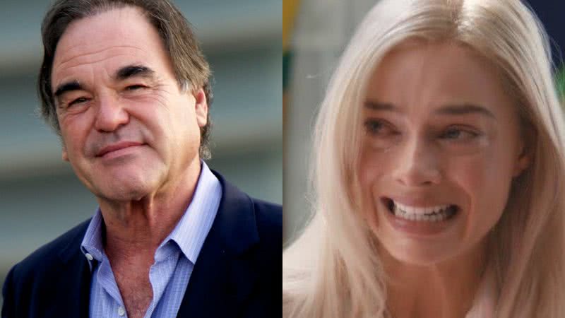 Oliver Stone (à esqu.) e cena de Barbie (à dir.) - Getty Images e Divulgação