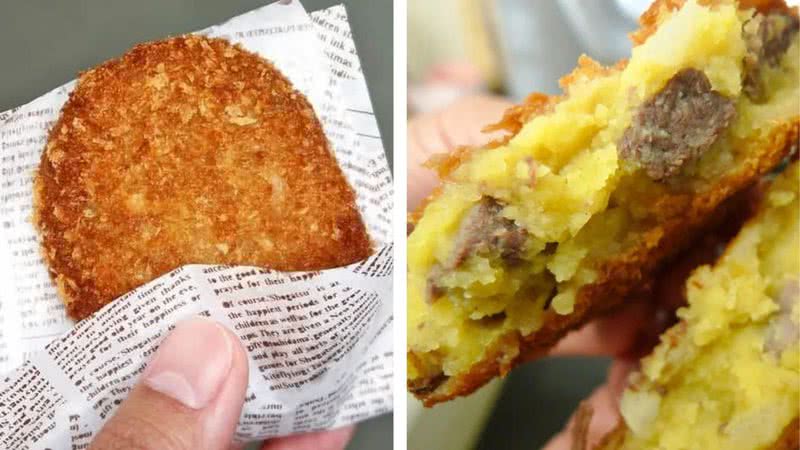 Croquete vendido por estabelecimento em Takasago - Divulgação