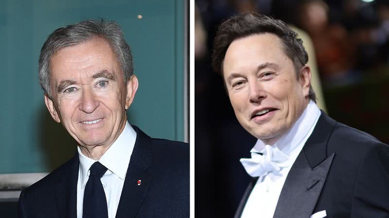 Os bilionários Bernard Arnault e Elon Musk - Getty Images