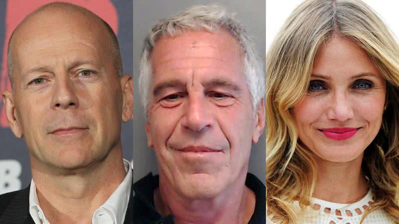 Bruce Willis, Jeffrey Epstein e Cameron Diaz - Getty Images