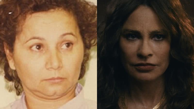 Griselda Blanco (esq.) e Sofía Vergara como Griselda Blanco (dir.) - Divulgação/Policía de Santa Ana e Divulgação/Netflix