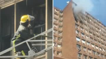 Incêndio em prédio em Joanesburgo - Reprodução/Video/SBT