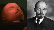 Imagem da múmia preservada de Lenin, e fotografia dele ainda vivo - Divulgação/YouTube/BBC News / Domínio Público via Wikimedia Commons