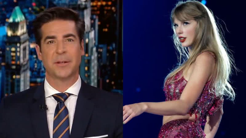 O âncora, Jesse Watters, e a cantora, Taylor Swift - Reprodução/Vídeo/X/@JesseBWatters e Getty Images