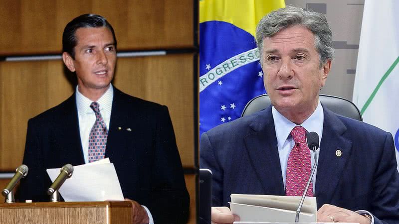 Fernando Collor de Mello em 1991 e em 2017 - Foto por IAEA Imagebank e Senado Federal pelo Wikimedia Commons