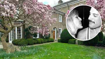 Garden Lodge com foto de Freddie Mercury e Mary Austin - Divulgação/Knight Frank e Getty Images