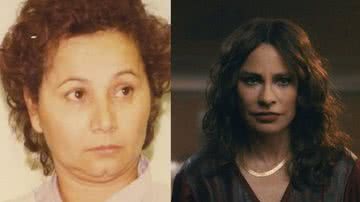 Montagem mostrando Griselda Blanco na realidade e na série - Divulgação/ Netflix