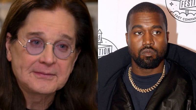 Ozzy Osbourne e Kanye West, respectivamente - Reprodução/Vídeo e Getty Images