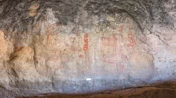 Artes rupestres em caverna da Patagônia argentina - Divulgação/GRV