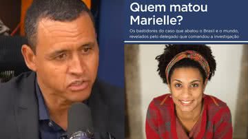 O delegado Giniton Lages (à esqu.) e o livro sobre o caso Marielle (à dir.) - Reprodução/Vídeo/Youtube e Divulgação