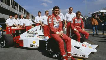 Ayrton Senna com sua McLaren na temporada de 1990 - Getty Images