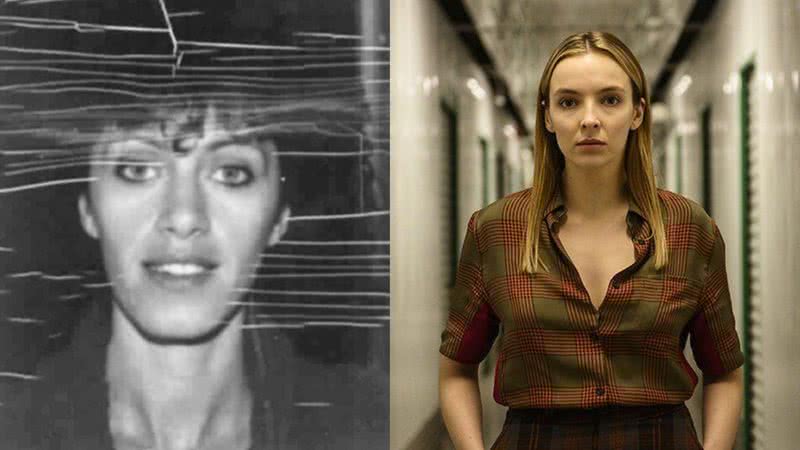 Montagem mostrando Villanelle, de Killing Eve, à direita, e a assassina real que a inspirou à esquerda - Divulgação/ Domínio Público e Divulgação/ Universal Pictures