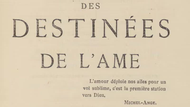 Pagina do livro ‘O Destino das Almas’, de Arsène Houssaye - Divulgação/Harvard University