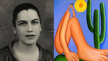 Tarsila do Amaral (à esqu.) e Abaporu, de 1928 (à dir.) - Acervo pessoal e Arquivo Nacional