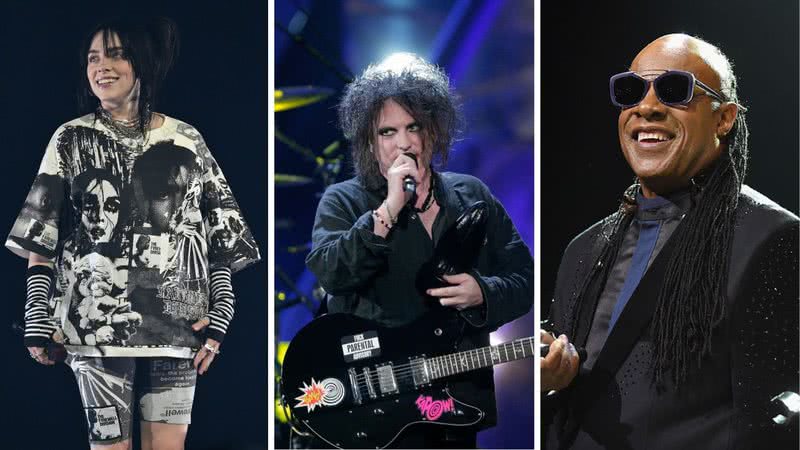 Billie Eilish, Robert Smith e Stevie Wonder - Getty Images