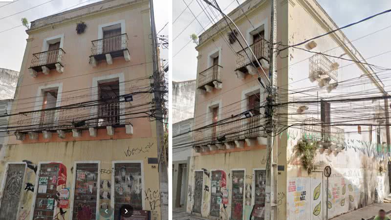 Sobrado onde Lispector viveu no Centro de Recife - Divulgação/Google Maps