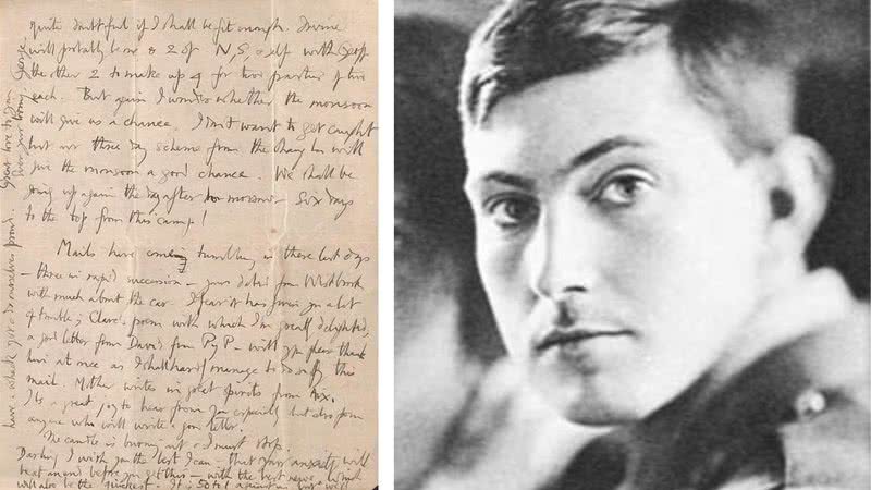 George Mallory escreveu uma série de cartas para sua esposa - Divulgação/Universidade de Cambridge e Domínio público