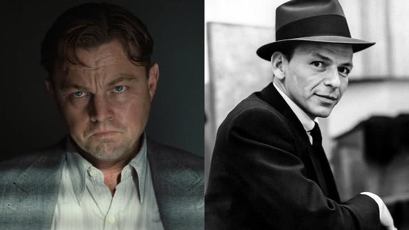 Leonardo DiCaprio em 'Assassinos da Lua das Flores' e o músico Frank Sinatra - Reprodução/Paramount Pictures / Domínio Público via Wikimedia Commons