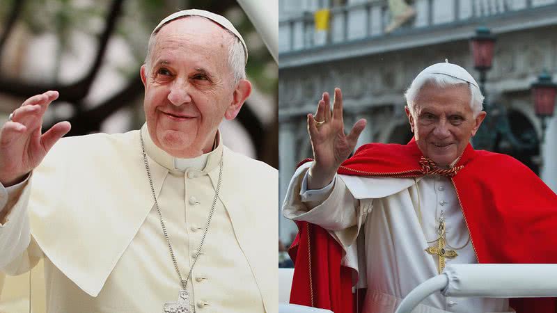 Os papas Francisco e Bento - Getty Imagens