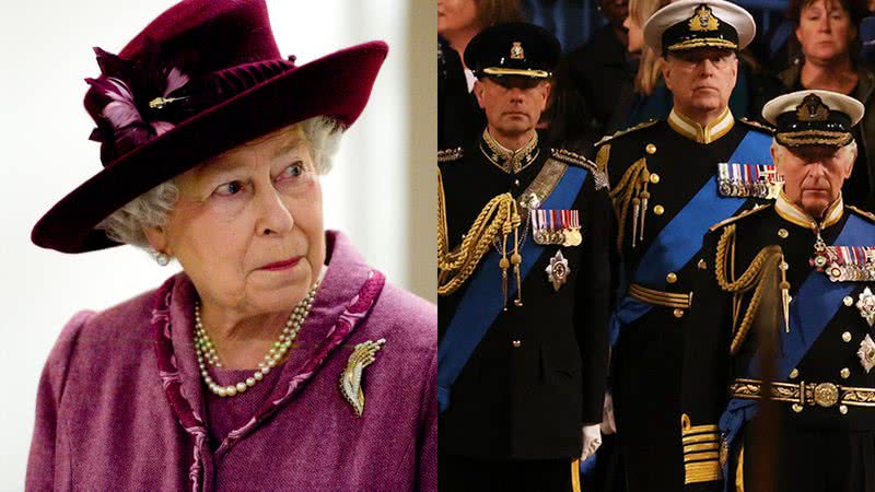 Rainha Elizabeth II (à esqu.) e os filhos (à dir.) - Getty Images