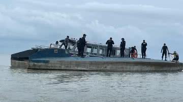 Submarino de madeira encontrado no Pará - Reprodução