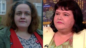 Martha de "Bebê Rena" (à esq.) e Fiona Harvey em entrevista (à dir.) - Reprodução/Vídeo e Divulgação Netflix