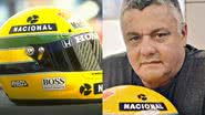 O capacete de Ayrton Senna e Alan Mosca, um de seus criadores - Getty Imagens e Instagram / @alanmosca