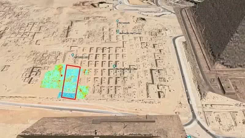 Local onde foram encontradas as anomalias no Cemitério Ocidental, no Egito - Divulgação/Archaeological Prospection