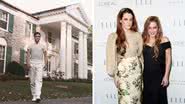 Elvis em Graceland; à direita, Riley Keough com sua mãe, Lisa Marie - Getty Images