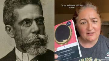 Machado de Assis (à esqu.) e a influencer (à dir.) - Domínio público e reprodução/vídeo