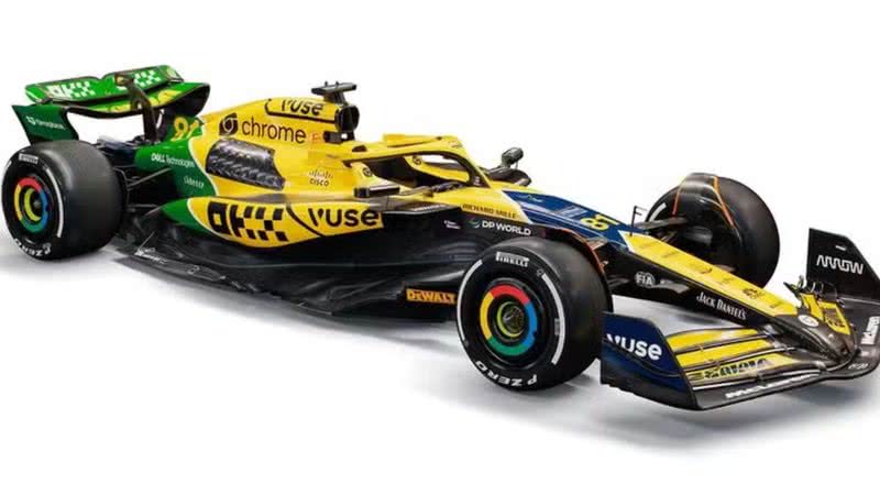 Carro da McLaren com as cores do Brasil - Reprodução / McLaren