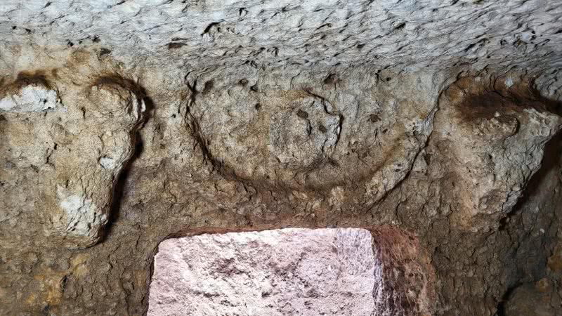 Tumba com cabeças de touro encontrada na Turquia - Reprodução / Museu Adıyaman