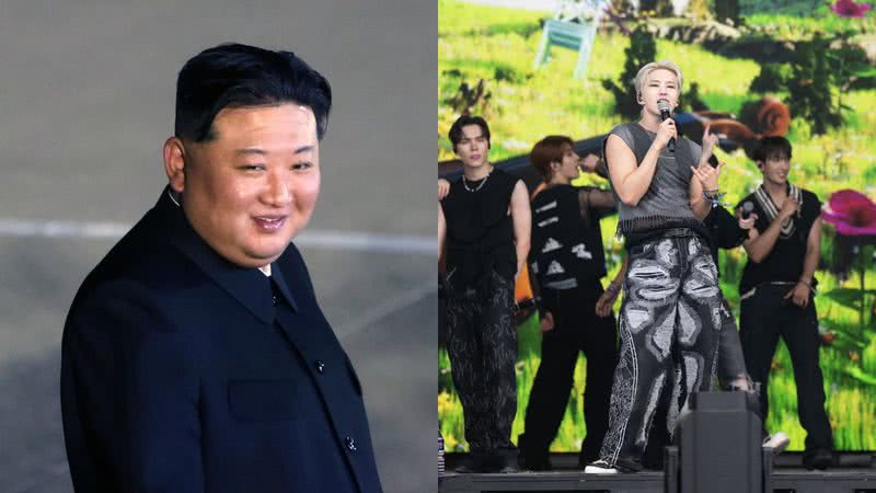 Kim Jong-un, presidente da Coreia do Norte e grupo musical K-pop - Getty Images