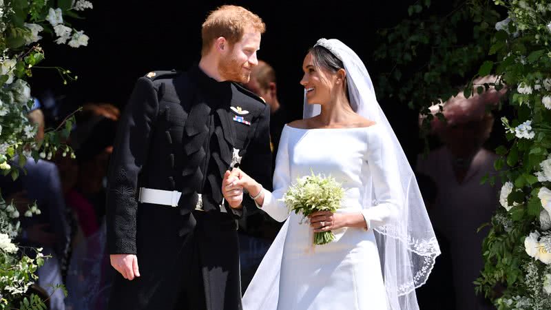 Harry e Meghan em seu casamento - Getty Images