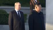 Vladimir Putin e Kim Jong-un durante o encontro recente - Reprodução/Vídeo/YouTube/UOL