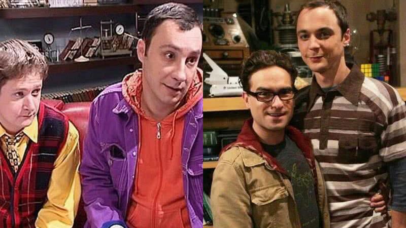 Cena de "The Theorists" (à esqu.) e personagens de "The Big Bang Theory" (à dir.) - Divulgação