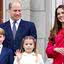 O príncipe William ao lado de Kate Middleton e os filhos