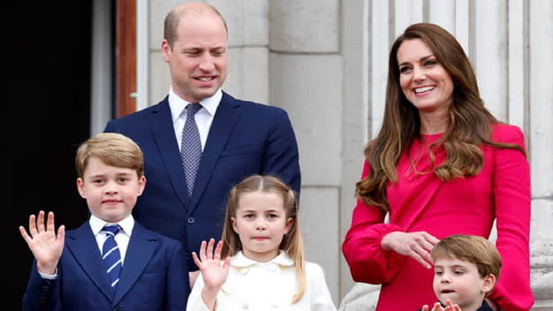 Príncipe William, Kate Middleton e seus três filhos - Getty Images