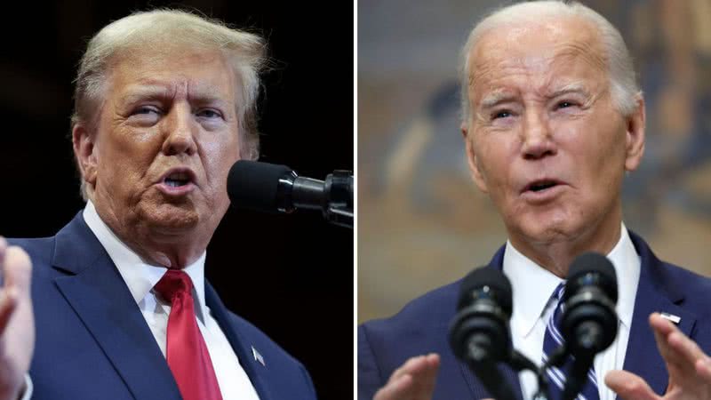 O ex-presidente Donald Trump e o atual presidente Joe Biden - Getty Images