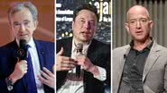 Elon Musk, Bernard Arnault e Jeff Bezos, as pessoas mais ricas do mundo no momento - Getty Images