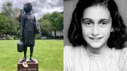 Estátua que foi vandalizada e fotografia de Anne Frank - Foto por Citius Altius Fortius pelo Wikimedia Commons / Domínio Público via Wikimedia Commons