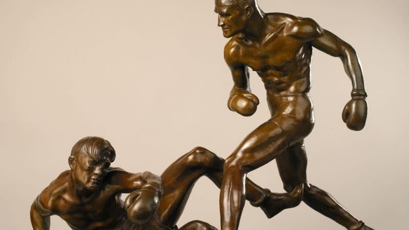 Escultura The Knockdown feita por Mahonri Young, dos EUA,  leva ouro nos Jogos de 1932 - Smithsonian American Art Museum