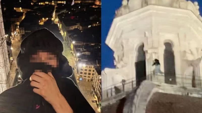 Jovem subiu em cúpula de catedral para tirar foto - Divulgação/Instagram