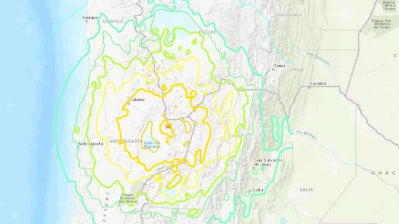 Terremoto de magnitude 7,3 atingiu Chile - Divulgação/USGS