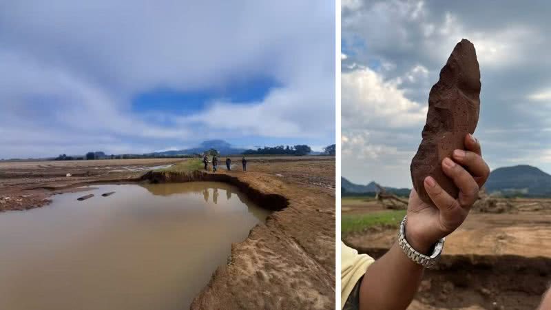 Chuvas revelaram sítio arqueológico - Divulgação/UFMS