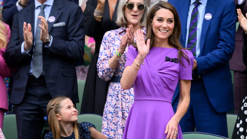 Kate Middleton e princesa Charlotte na final do Torneio de Wimbledon - Getty Images