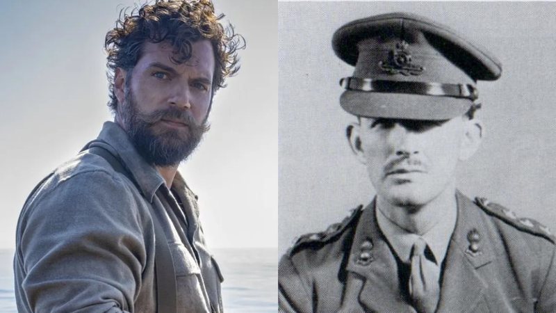 Gus March-Phillipps, interpretado por Henry Cavill em 'Guerra Sem Regras', e na vida real - Divulgação/Prime Video / Domínio Público via Wikimedia Commons