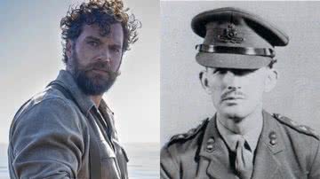 Gus March-Phillipps, interpretado por Henry Cavill em 'Guerra Sem Regras', e na vida real - Divulgação/Prime Video / Domínio Público via Wikimedia Commons