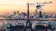 Táxi voador sobrevoando Paris - Divulgação/Velocopter