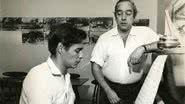 Antonio Carlos Jobim e Vinicius de Moraes enquanto compunham "Brasília: Sinfonia da Alvorada" - Arquivo Nacional